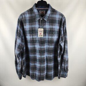 Desert Son Flag & Anthem Shirt Mens 2XL Blue Multi Plaid Button Up NWT